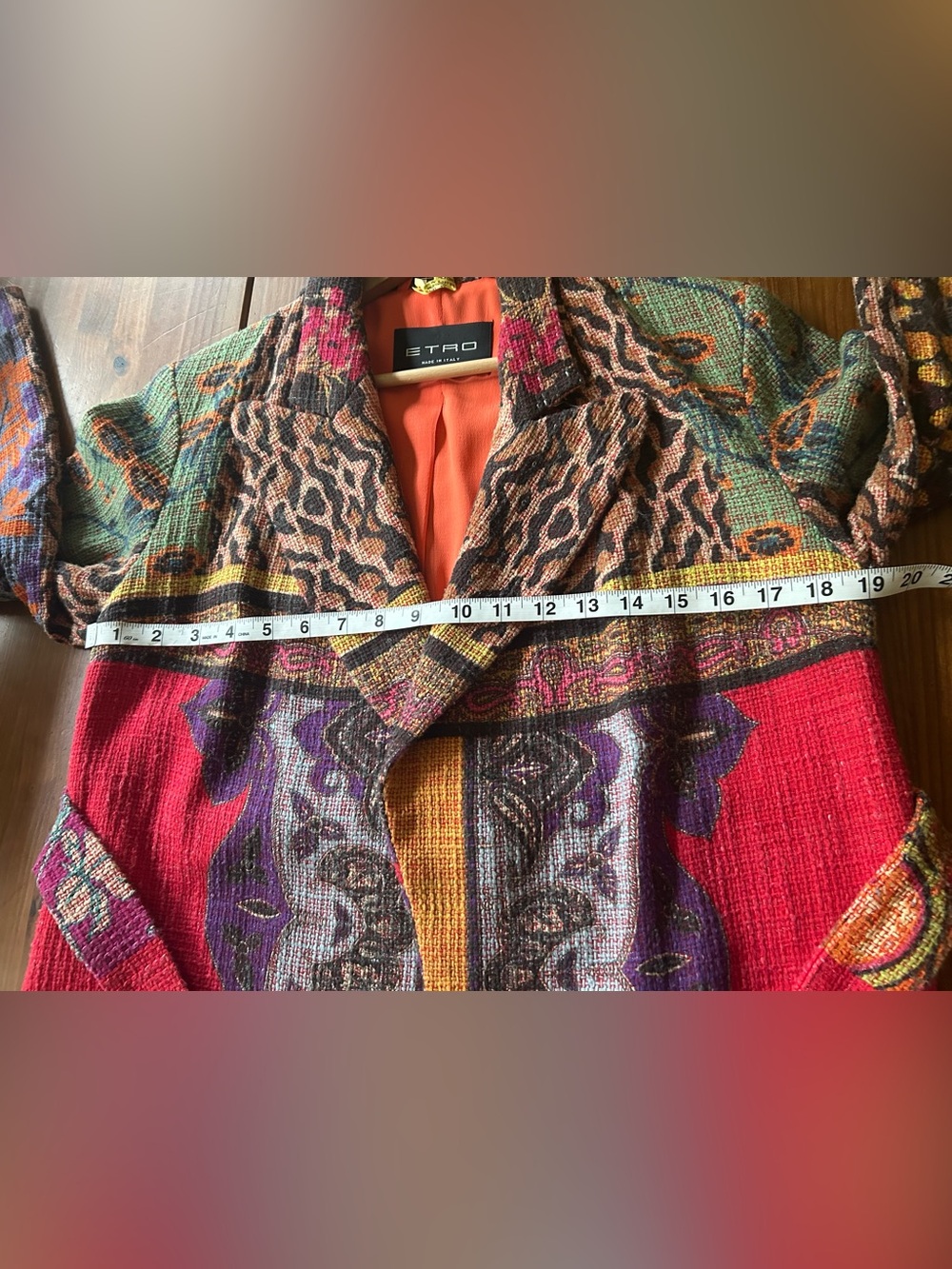 Etro Multicolor Paisley & Animal-Print Belted Cotton-Blend Jacquard Coat - Picture 12 of 17